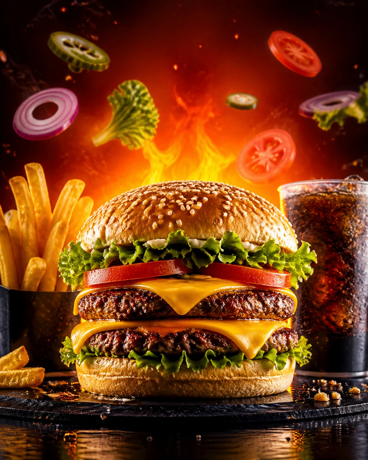 Constructed weak synthetic restaurant food creative