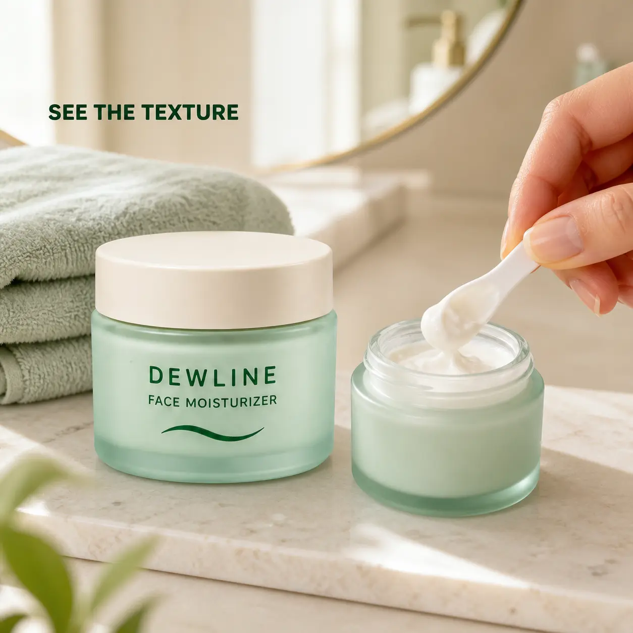 Directed fictional Dewline skincare routine image