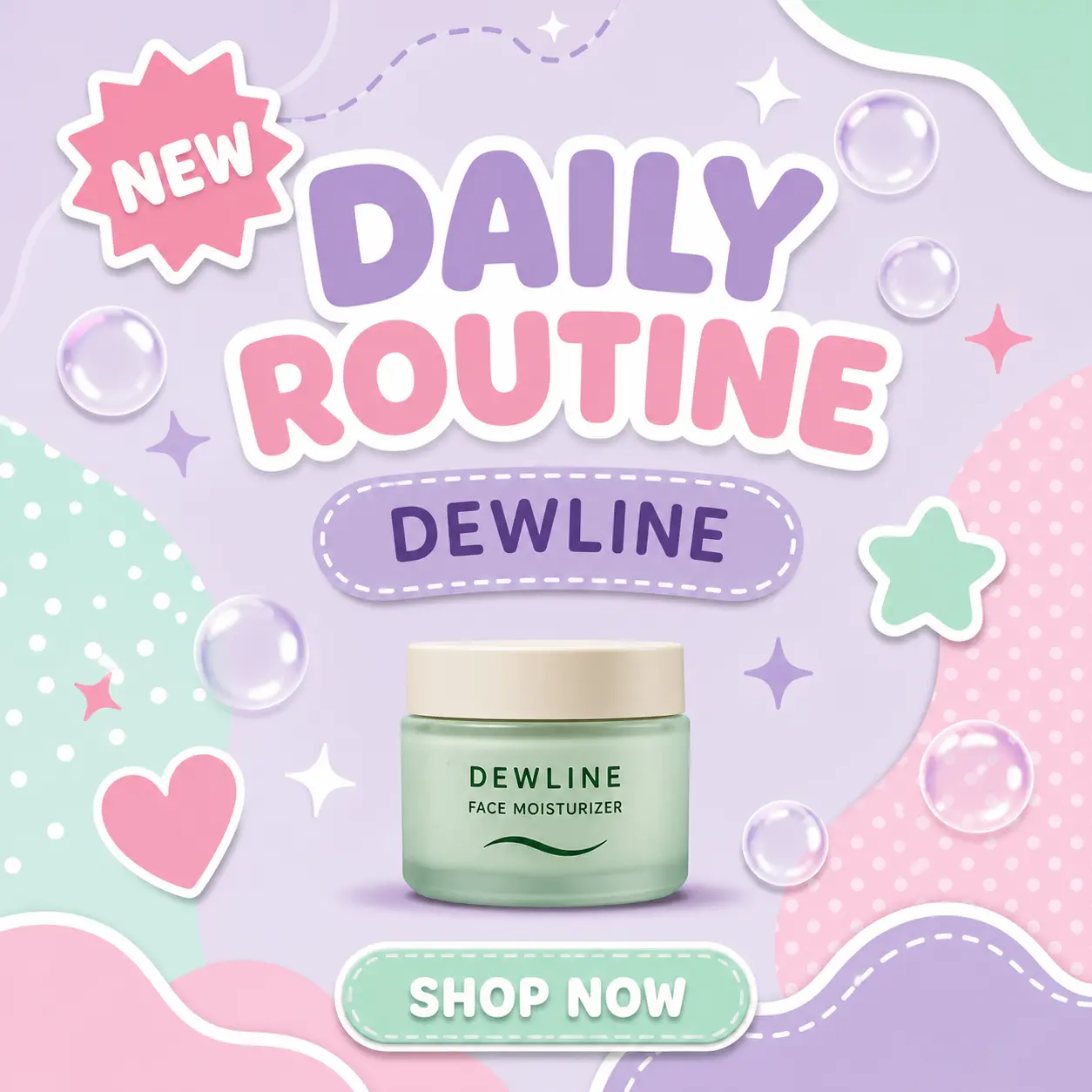 Constructed weak fictional Dewline skincare template
